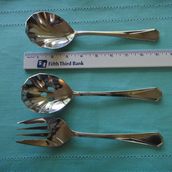 Retroneu DEVON Flatware 3 Pc Serving Set 2 Spoons 1 Fork - Picture 7 of 7